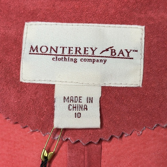 NWT Monterey Bay Clothing Company Suede Ruffle Hem Peach Orange Jacket Size 10 - Picture 10 of 16